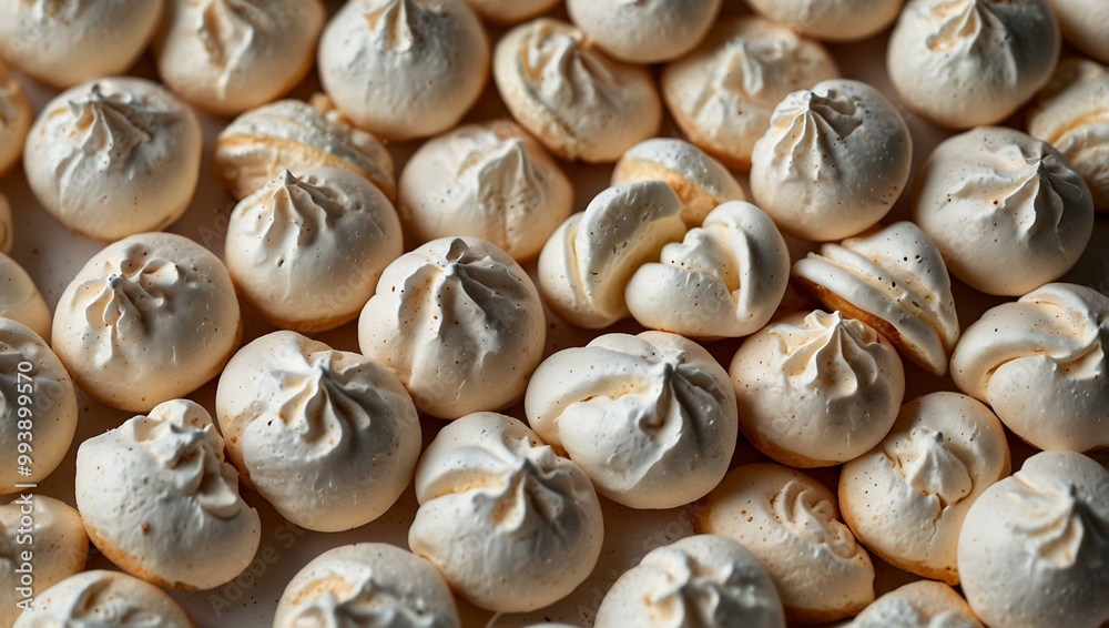 Pattern of meringues on a white background. Pattern of meringues on a white background.