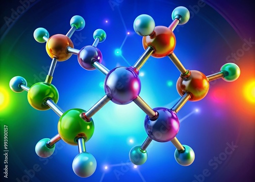 Chemical Structure of Ethane (C2H6) Illustrated with Bond Angles and Molecular Geometry Diagrams photo