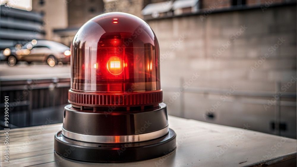 Red siren light on transparent or white background Red siren light on transparent or white background