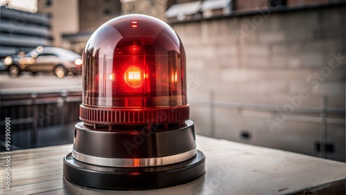 Red siren light on transparent or white background photo