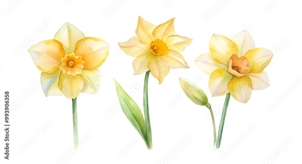 Fototapeta premium daffodils isolated on white