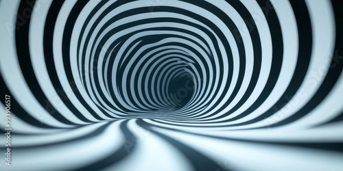 Mesmerizing trippy glitch art from the Twilight Zone. A spiral texture in black and white.