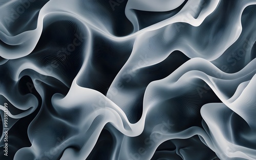 Foggy vapor forming abstract shapes against a dark backdrop, mysterious and surreal environment, smoky tendrils rising