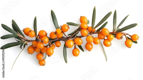 sea buckthorn isolated on white background
 photo