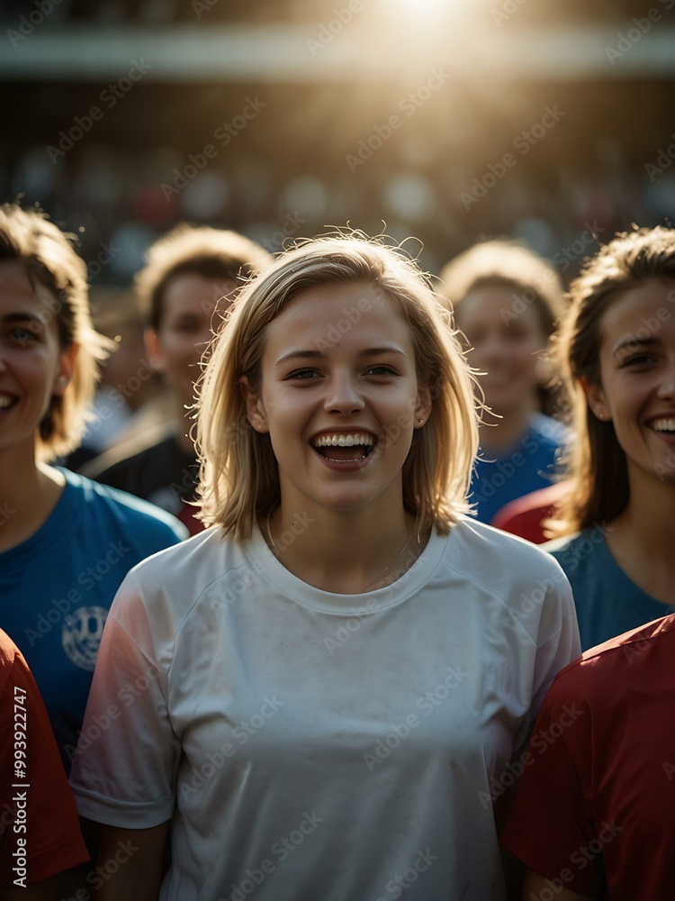 Spotlight on an enthusiastic crowd at a soccer championship. Spotlight on an enthusiastic crowd at a soccer championship.