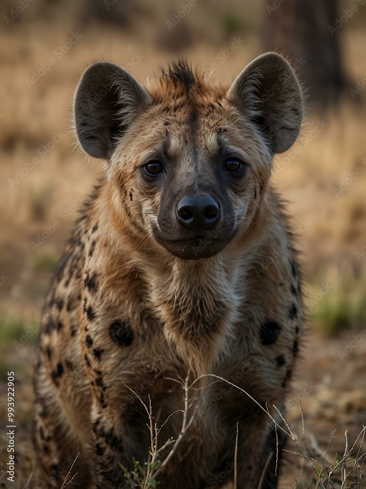 Spotted hyena, Africa's largest species, south of the Sahara. Spotted hyena, Africa's largest species, south of the Sahara.
