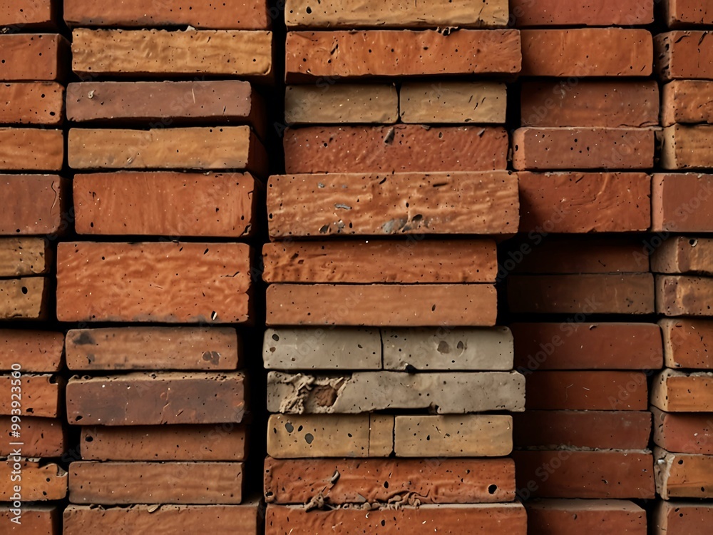Stack of old red bricks, isolated. Stack of old red bricks, isolated.