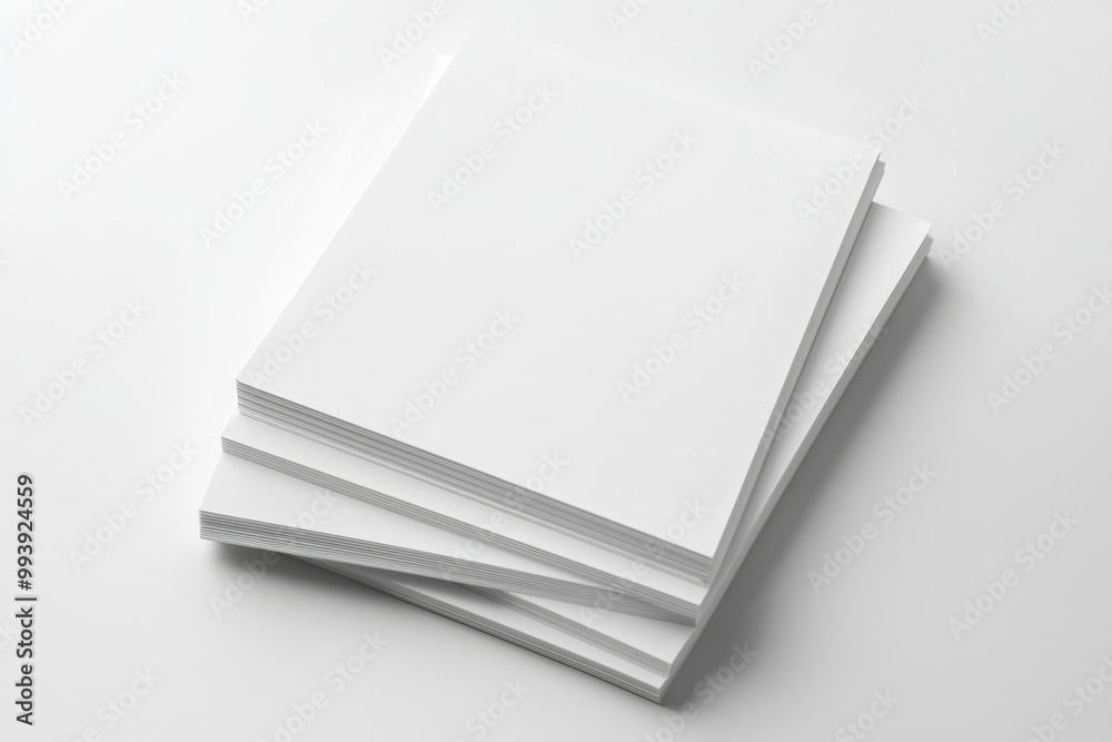 Blank A4 Stacked Paper Mockup isolated created with Generative AI Blank A4 Stacked Paper Mockup isolated created with Generative AI
