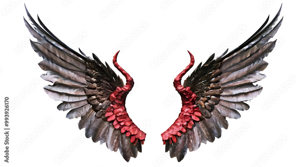 Obraz premium Eagle wings Isolated on a white transparent background 