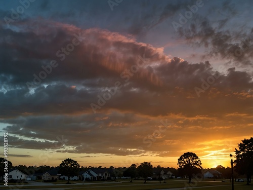 Sunrise spectrum over Slidell, Louisiana. photo