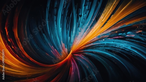 The dynamic interplay of colors and patterns forms a unique and visually captivating abstract visual narrative