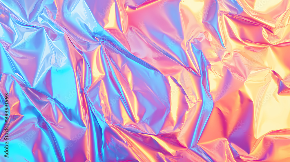 Abstract modern pastel colored holographic background in style crumpled iridescent foil textile real texture synthwave vaporwave style retrowave retro futurism webpunk ai. Retro Futurism. Illustration Abstract modern pastel colored holographic background in style crumpled iridescent foil textile real texture synthwave vaporwave style retrowave retro futurism webpunk ai. Retro Futurism. Illustration
