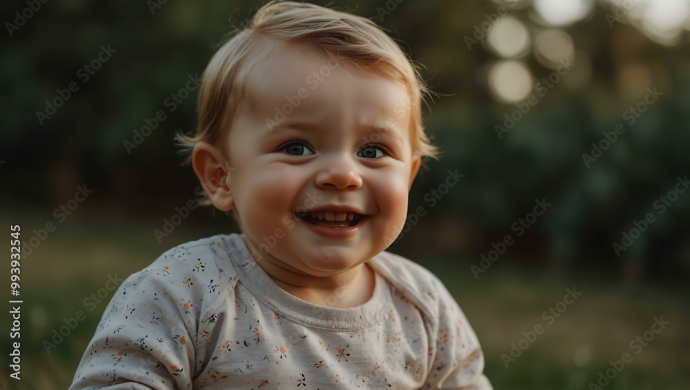 The happiest child, a cute baby smiling carefree. The happiest child, a cute baby smiling carefree.