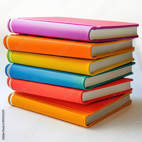 Wallpaper Mural a stack of new books on a light background Torontodigital.ca