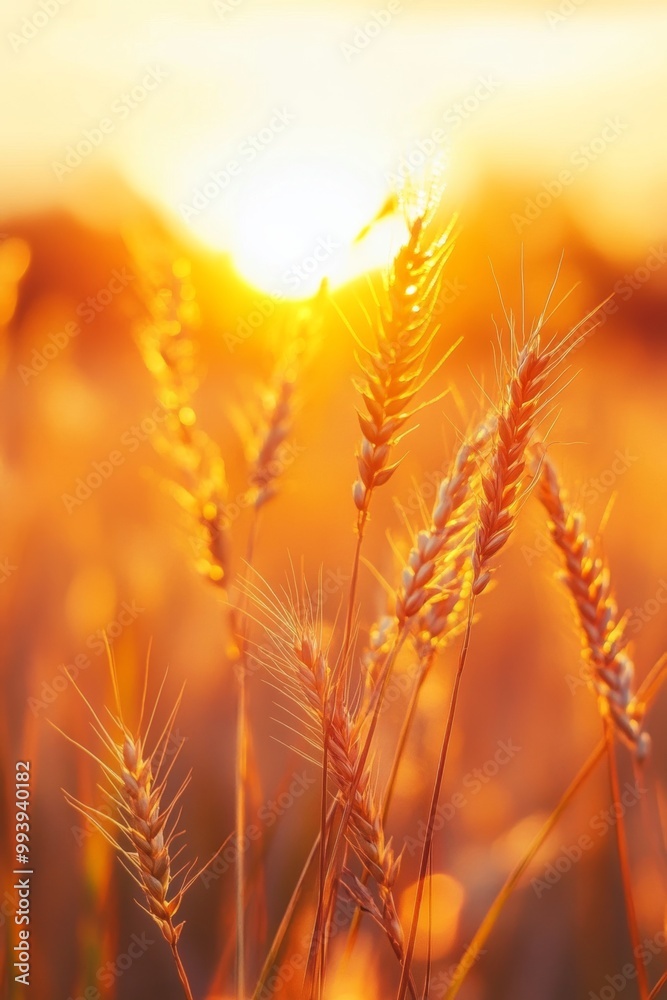 Stunning Wheat Field Glowing in Warm Autumn Sunlight Stunning Wheat Field Glowing in Warm Autumn Sunlight