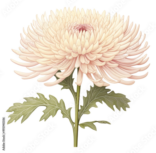 PNG Botanical illustration chrysanthemum flower chrysanths dahlia.