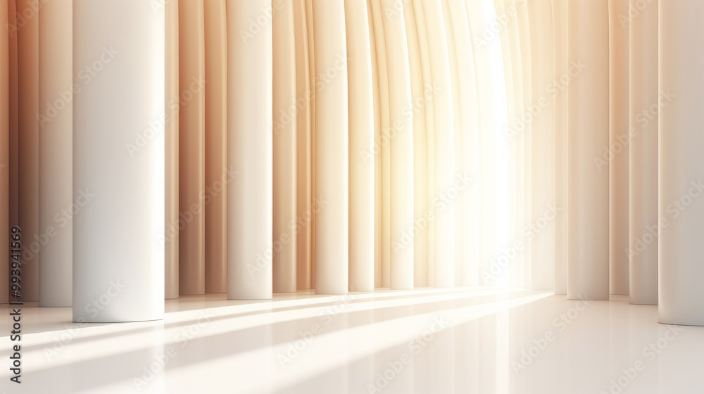 A soft light floods an elegant colonnade A soft light floods an elegant colonnade