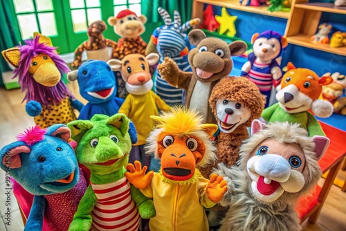 Colorful Animal Puppets Perfect for Children's Entertainment and Educational Activities in Playrooms photo