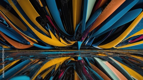 Wallpaper Mural The fusion of bold contrasts and intricate patterns results in a thought-provoking abstract artwork Torontodigital.ca