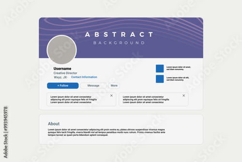 Abstract gradient banner linkedin profile page mockup presentation technology banner