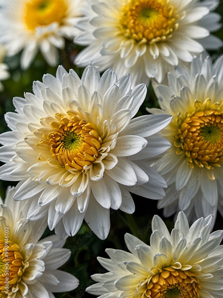 White chrysanthemum flower in full bloom. White chrysanthemum flower in full bloom.