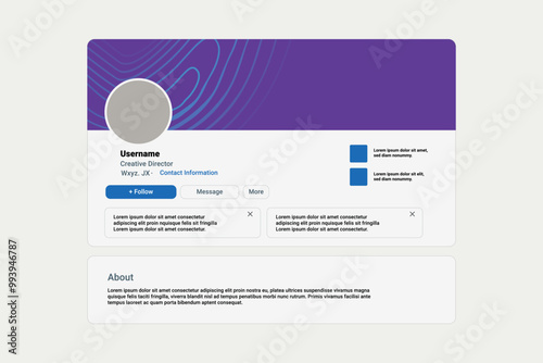 LinkedIn profile page mockup gradient technology abstract banner