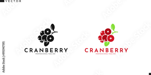 Cranberry with leaves logo