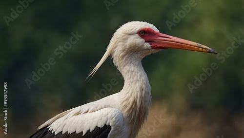 White stork in its habitat.