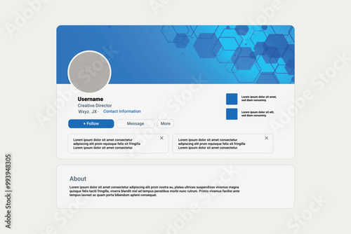 Social media LinkedIn page mockup abstract technology banner template