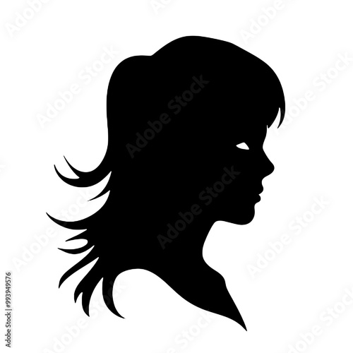 Creepy Horror Face Silhouette Vector Illustration Transparent Background