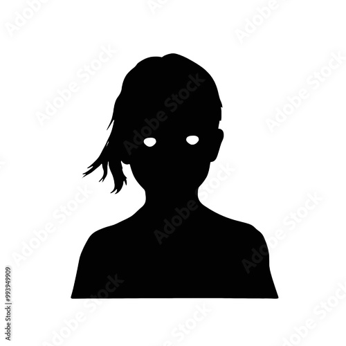 Evil Horror Face Silhouette Vector Illustration Transparent Background