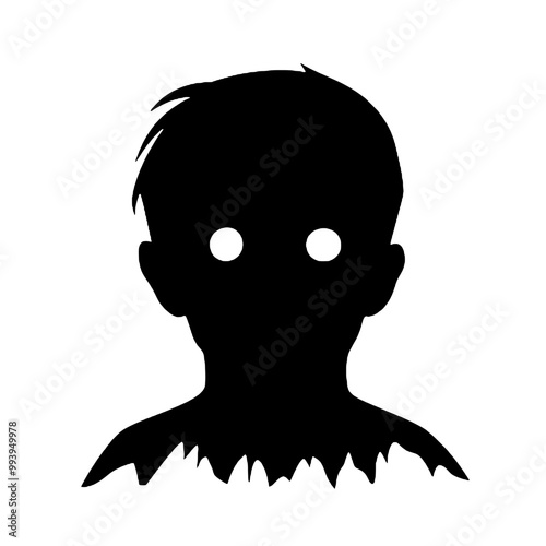 Evil Horror Face Silhouette Vector Illustration Transparent Background