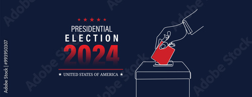 USA Presidential Election 2024 vector illustration. Poster, card, banner and background.