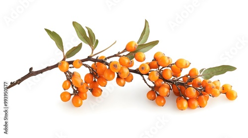 sea buckthorn isolated on white background
 photo