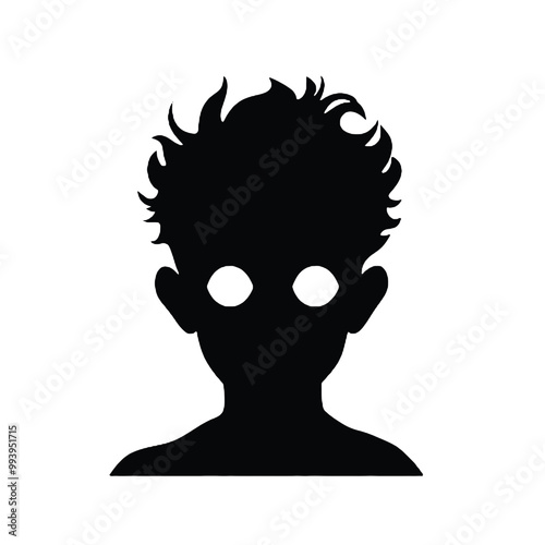 Menacing Horror Face Silhouette Vector Illustration Transparent Background