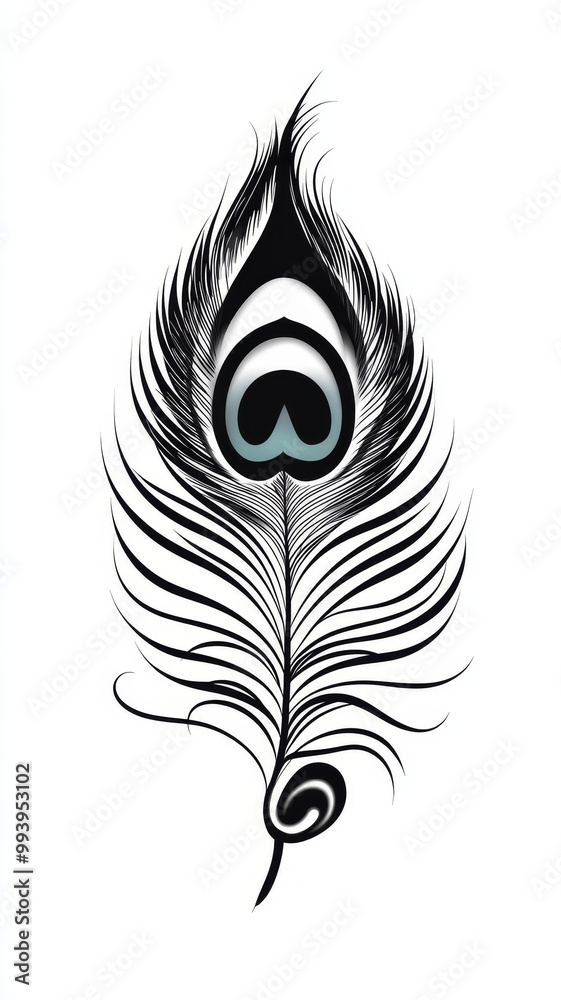 Elegant peacock feather design with intricate details and a vibrant color palette, ideal for artistic and decorative purposes. Elegant peacock feather design with intricate details and a vibrant color palette, ideal for artistic and decorative purposes.