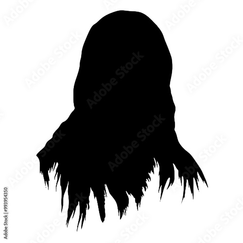 sinister Demon Face Silhouette – Creepy Vector Illustration for Scary Designs