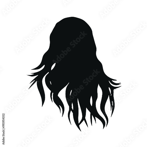 sinister Demon Face Silhouette – Creepy Vector Illustration for Scary Designs