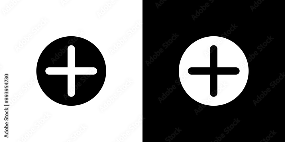 Obraz premium Add Icon set vector illustration