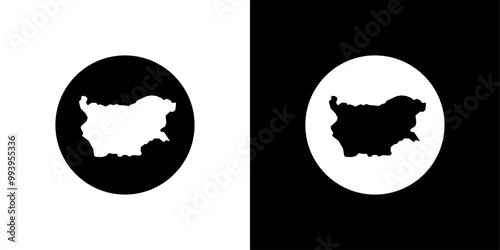 Bulgaria map icon set vector illustration