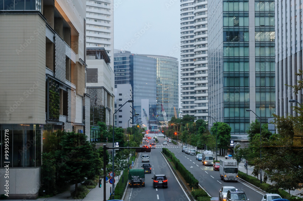 Obraz premium 街の風景、横浜みなとみらい21地区