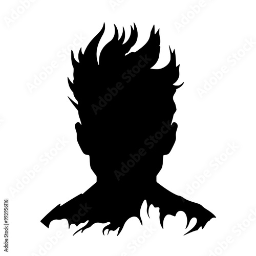 Terrifying Mask Silhouette – Scary Vector Art for Chilling Concepts