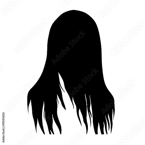 Terrifying Mask Silhouette – Scary Vector Art for Chilling Concepts