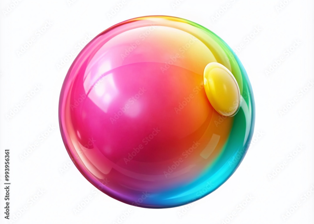 Obraz premium Colorful Clipart of a Big Bubble Gum Bubble Blowing in a Fun and Playful Style for Creative Projects