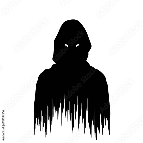 Frightening Horror Face Silhouette – Vector Illustration for Spooky Projects