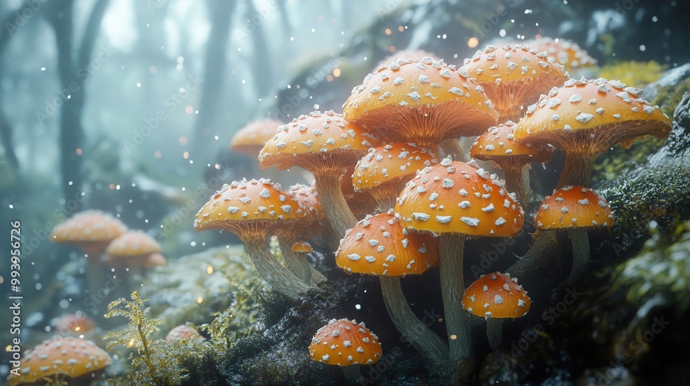 Enchanted Forest Mushrooms: A Dreamy Nature Scene Enchanted Forest Mushrooms: A Dreamy Nature Scene