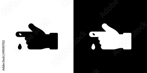 Hand with blood drop icon set vector illustration