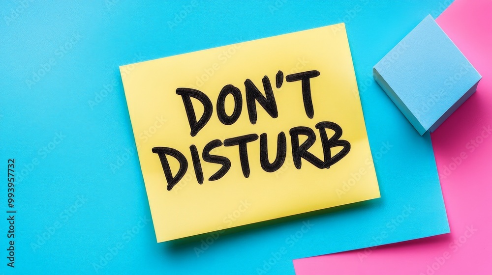 Don't disturb sign on vibrant colorful background Don't disturb sign on vibrant colorful background