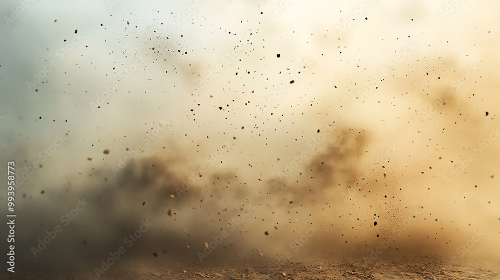 Obraz premium Atmospheric Abstract Art of Light and Shadows with Dust particles in the air 