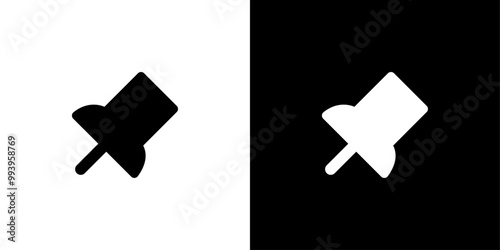 Push pin icon set vector illustration